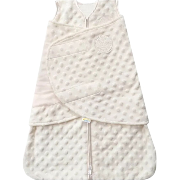 NEW Halo sleep sack swaddle newborn 0-3 Months Baby Wrap Plushy Dot Silver - Picture 1 of 8